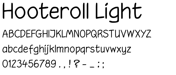 Hooteroll Light font